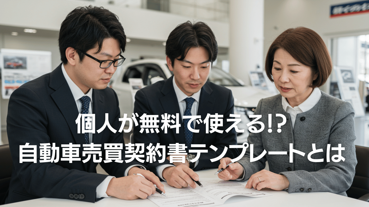 個人が無料で使える自動車売買契約書テンプレートとは